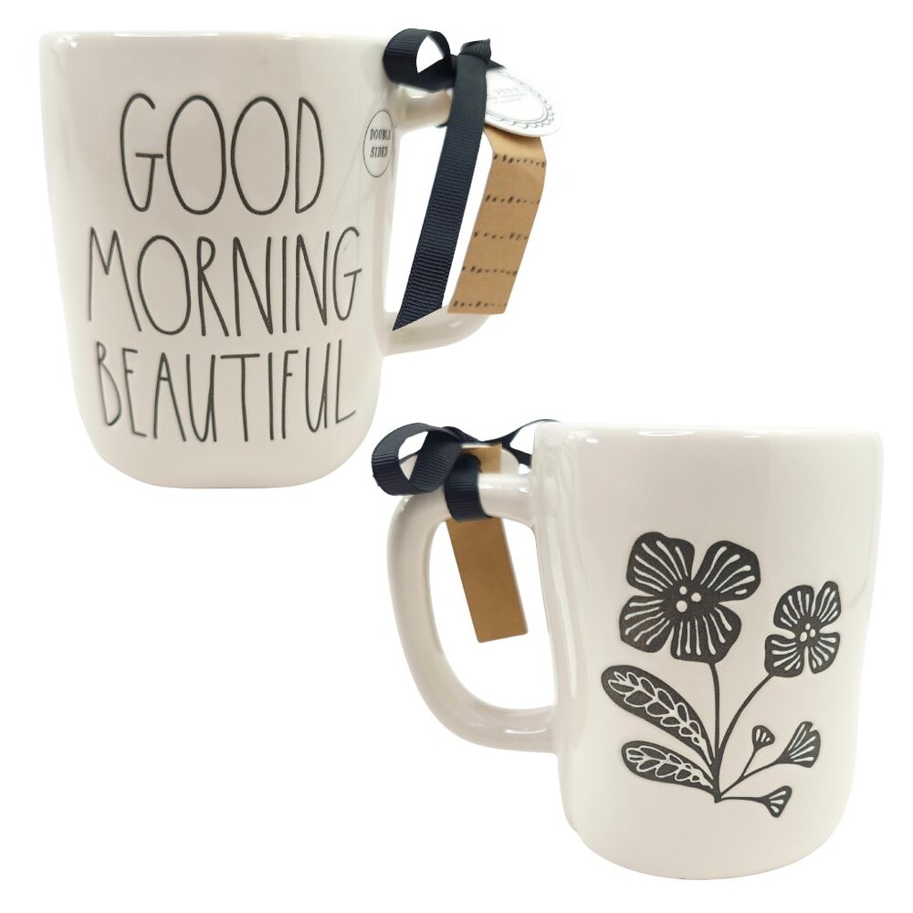 Rae Dunn “Good Morning Beautiful” Double-Sided Ceramic Coffee Mug
